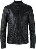 Men Real Lambskin Motorcycle Leather Biker Jacket KM354