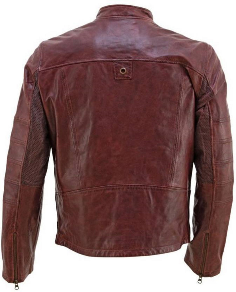 Biker Jacket - Men Real Lambskin Motorcycle Leather Biker Jacket KM379 - Koza Leathers