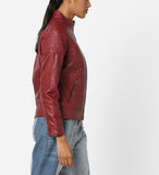 Biker / Motorcycle Jacket - Women Real Lambskin Leather Biker Jacket KW554 - Koza Leathers