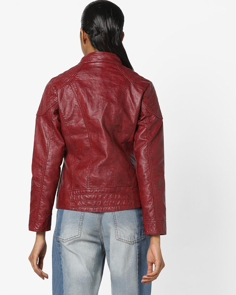 Biker / Motorcycle Jacket - Women Real Lambskin Leather Biker Jacket KW554 - Koza Leathers