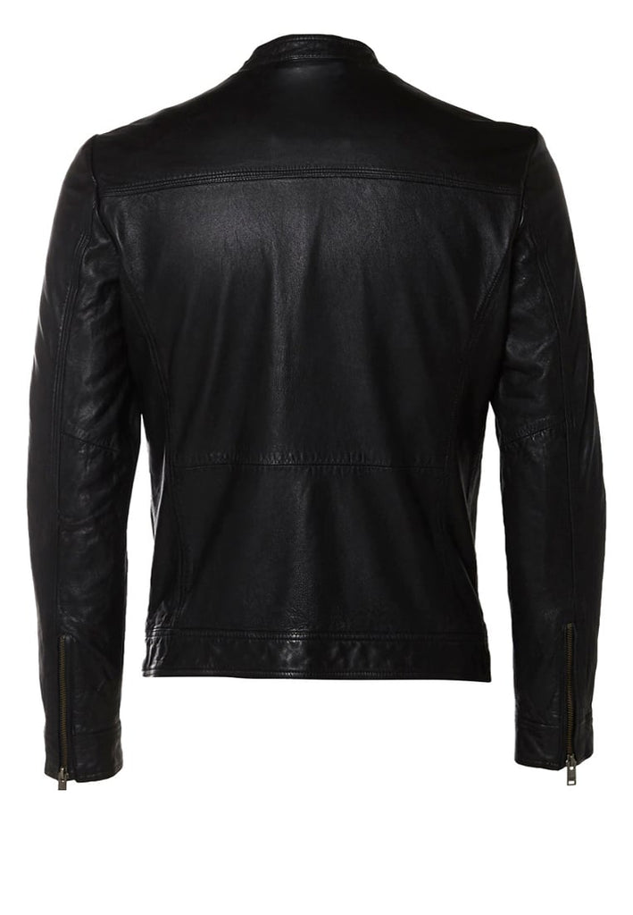 Biker Jacket - Men Real Lambskin Motorcycle Leather Biker Jacket KM229 - Koza Leathers