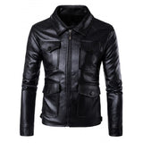 Men Real Lambskin Motorcycle Leather Biker Jacket KM577