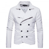 Men Real Lambskin Motorcycle Leather Biker Jacket KM578