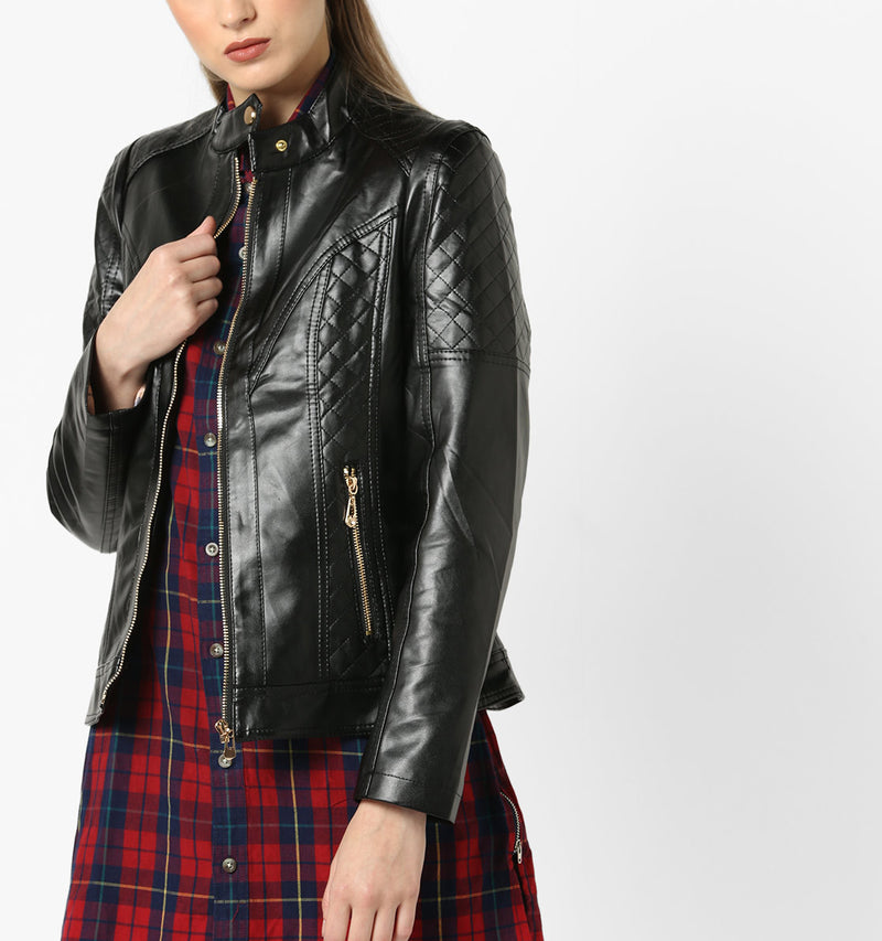 Biker / Motorcycle Jacket - Women Real Lambskin Leather Biker Jacket KW573 - Koza Leathers