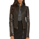 Women Real Lambskin Leather Biker Jacket KW459