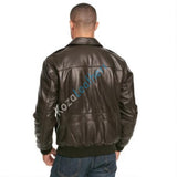 Koza Leathers Men's Genuine Lambskin Bomber Leather Jacket NJ014
