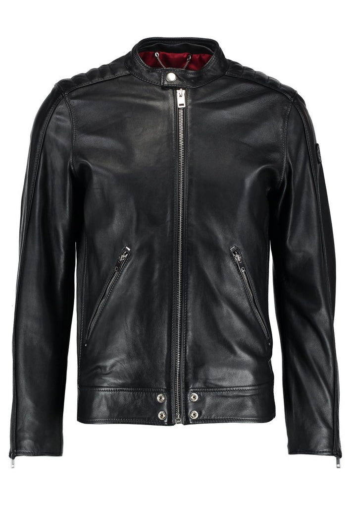 Biker Jacket - Men Real Lambskin Motorcycle Leather Biker Jacket KM248 - Koza Leathers