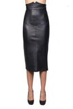 Women Real Lambskin Leather Slim Fit Skirt WS059