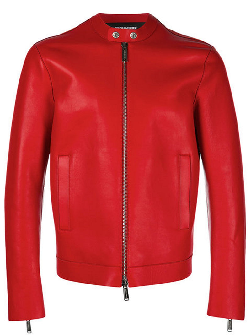 Biker Jacket - Men Real Lambskin Motorcycle Leather Biker Jacket KM374 - Koza Leathers