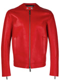 Men Real Lambskin Motorcycle Leather Biker Jacket KM374