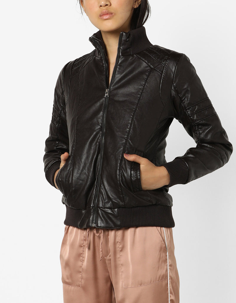 Biker / Motorcycle Jacket - Women Real Lambskin Leather Biker Jacket KW574 - Koza Leathers