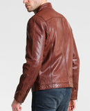 Biker Jacket - Men Real Lambskin Motorcycle Leather Biker Jacket KM249 - Koza Leathers