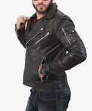 Biker Jacket - Men Real Lambskin Motorcycle Leather Biker Jacket KM397 - Koza Leathers
