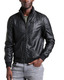 Men Real Lambskin Motorcycle Leather Biker Jacket KM597