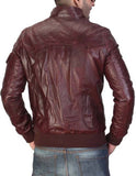 Biker Jacket - Men Real Lambskin Motorcycle Leather Biker Jacket KM398 - Koza Leathers