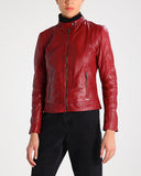 Koza Leathers Women's Real Lambskin Leather Bomber Jacket KW208
