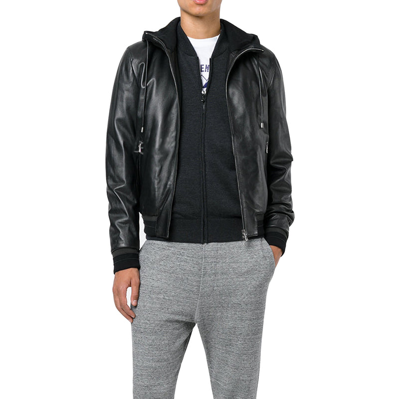 Biker Jacket - Men Real Lambskin Motorcycle Leather Biker Jacket KM328 - Koza Leathers