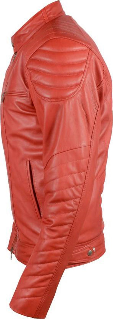 Biker Jacket - Men Real Lambskin Motorcycle Leather Biker Jacket KM399 - Koza Leathers