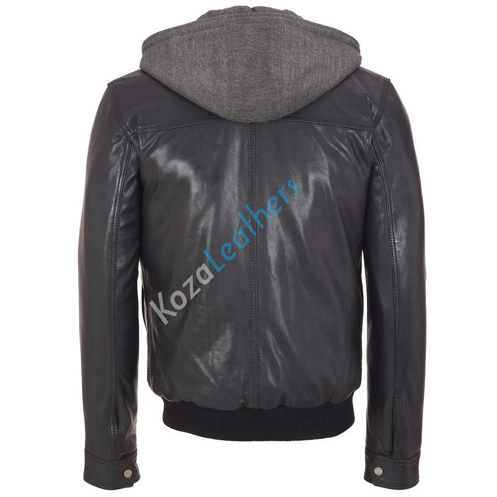 Biker Jacket - Men Real Lambskin Motorcycle Leather Biker Jacket KM164 - Koza Leathers