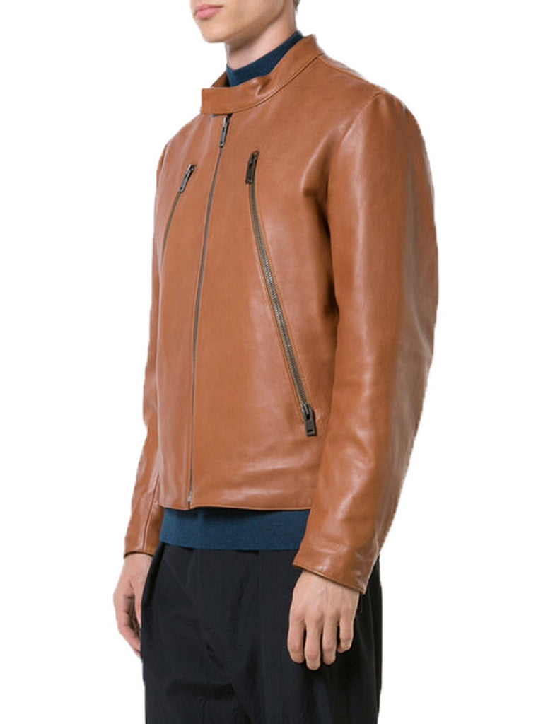 Biker Jacket - Men Real Lambskin Motorcycle Leather Biker Jacket KM376 - Koza Leathers