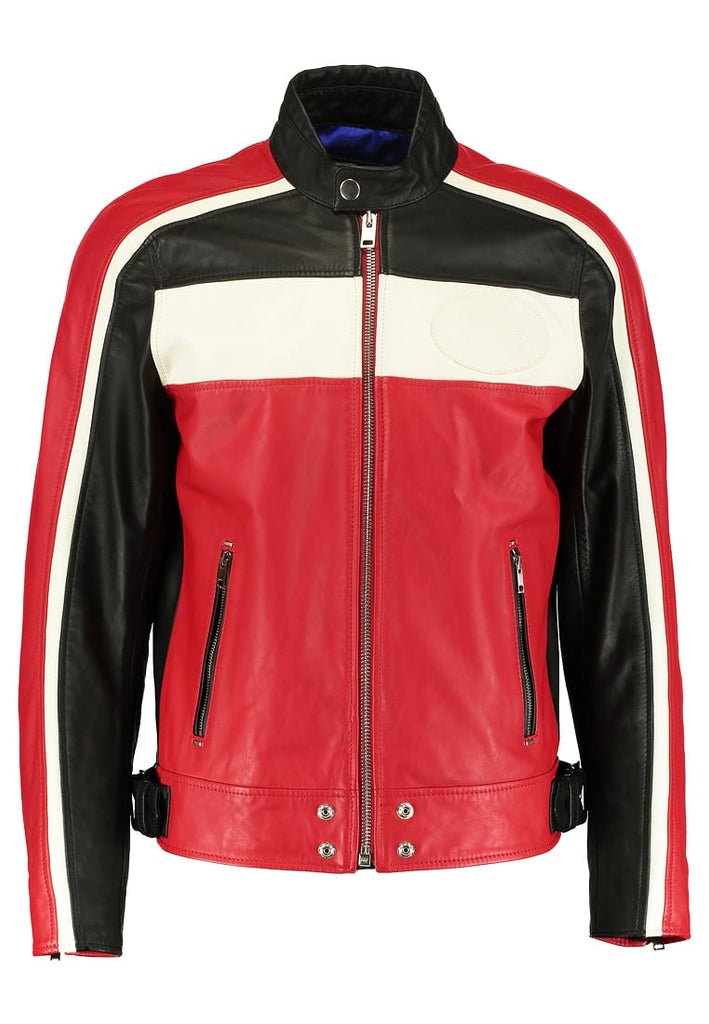 Biker Jacket - Men Real Lambskin Motorcycle Leather Biker Jacket KM251 - Koza Leathers