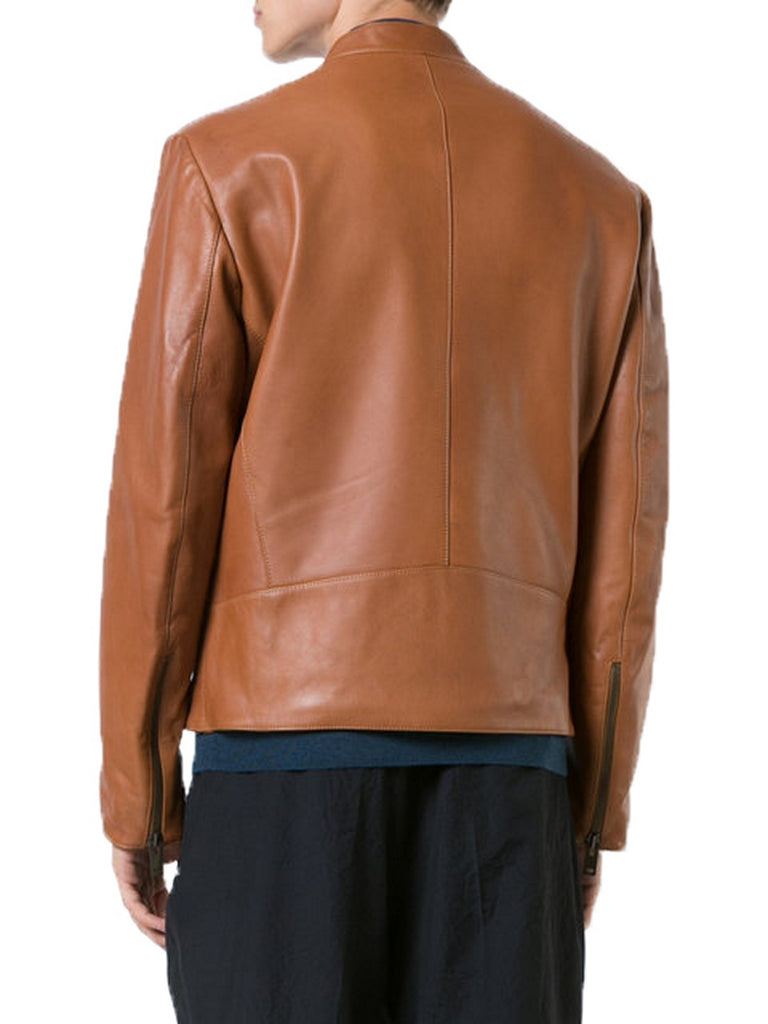 Biker Jacket - Men Real Lambskin Motorcycle Leather Biker Jacket KM376 - Koza Leathers