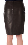 Knee Length Skirt - Women Real Lambskin Leather Slim Fit Skirt WS061 - Koza Leathers