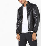 Men Real Lambskin Motorcycle Leather Biker Jacket KM621