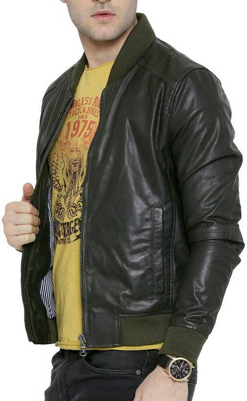Biker Jacket - Men Real Lambskin Motorcycle Leather Biker Jacket KM400 - Koza Leathers