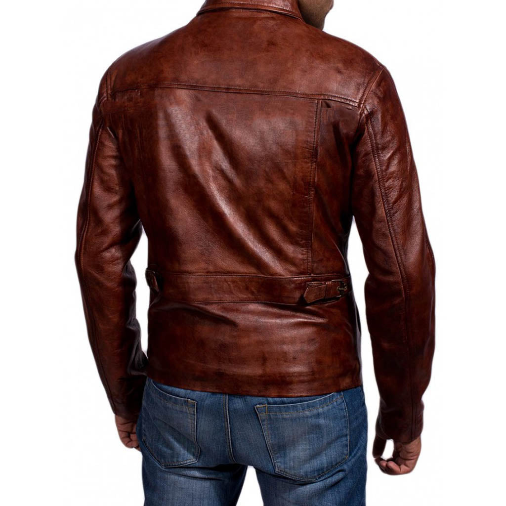 Biker Jacket - Men Real Lambskin Motorcycle Leather Biker Jacket KM329 - Koza Leathers