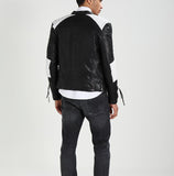 Biker Jacket - Men Real Lambskin Motorcycle Leather Biker Jacket KM252 - Koza Leathers