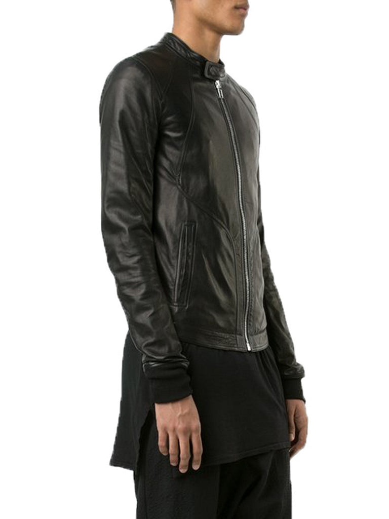 Biker Jacket - Men Real Lambskin Motorcycle Leather Biker Jacket KM377 - Koza Leathers