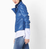 Biker / Motorcycle Jacket - Women Real Lambskin Leather Biker Jacket KW577 - Koza Leathers