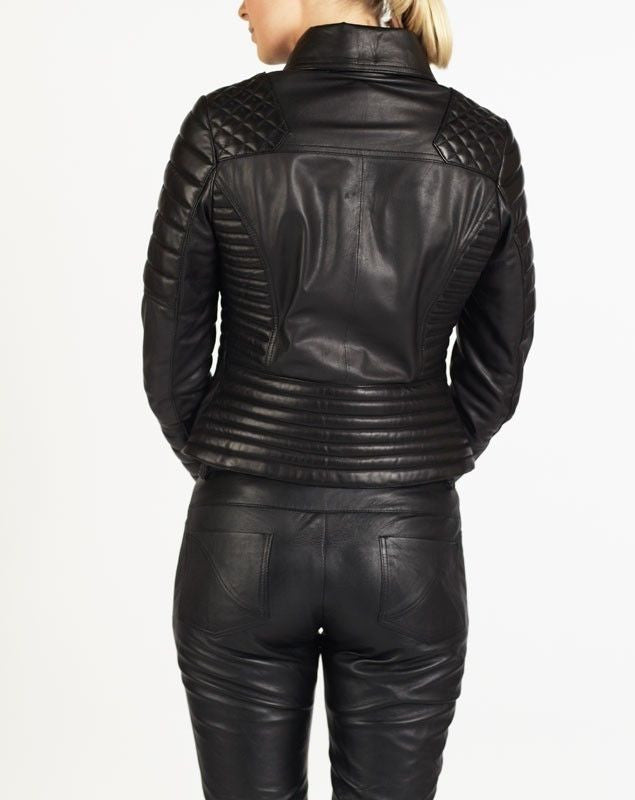 Biker / Motorcycle Jacket - Women Real Lambskin Leather Jacket KW016 - Koza Leathers