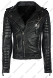 Women Real Lambskin Leather Biker Jacket KW038