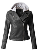 Women Real Lambskin Leather Biker Jacket KW301