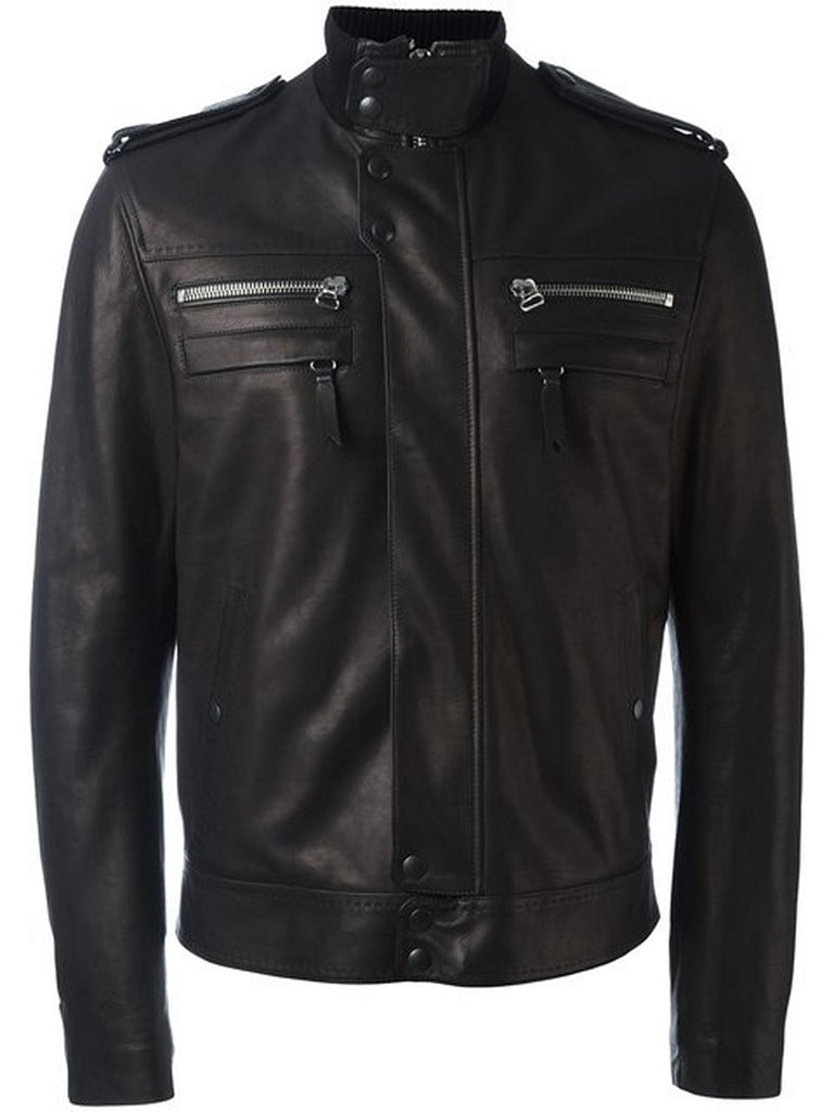 Biker Jacket - Men Real Lambskin Motorcycle Leather Biker Jacket KM378 - Koza Leathers