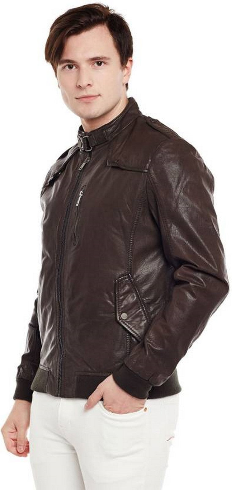 Biker Jacket - Men Real Lambskin Motorcycle Leather Biker Jacket KM401 - Koza Leathers