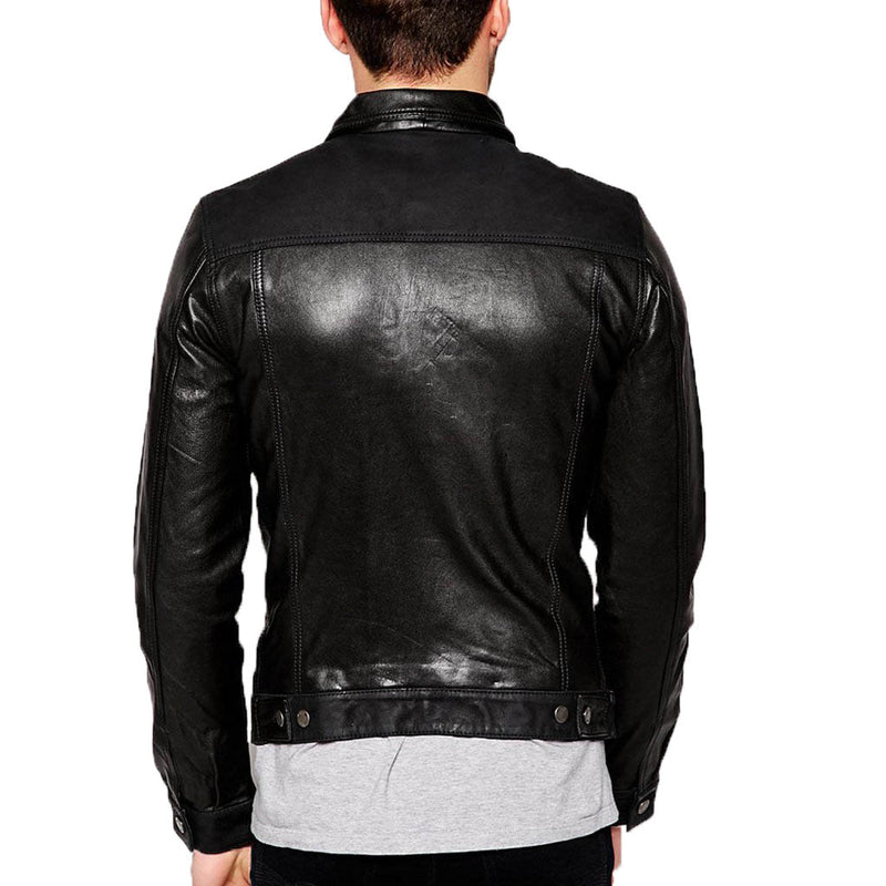 Biker Jacket - Men Real Lambskin Motorcycle Leather Biker Jacket KM330 - Koza Leathers