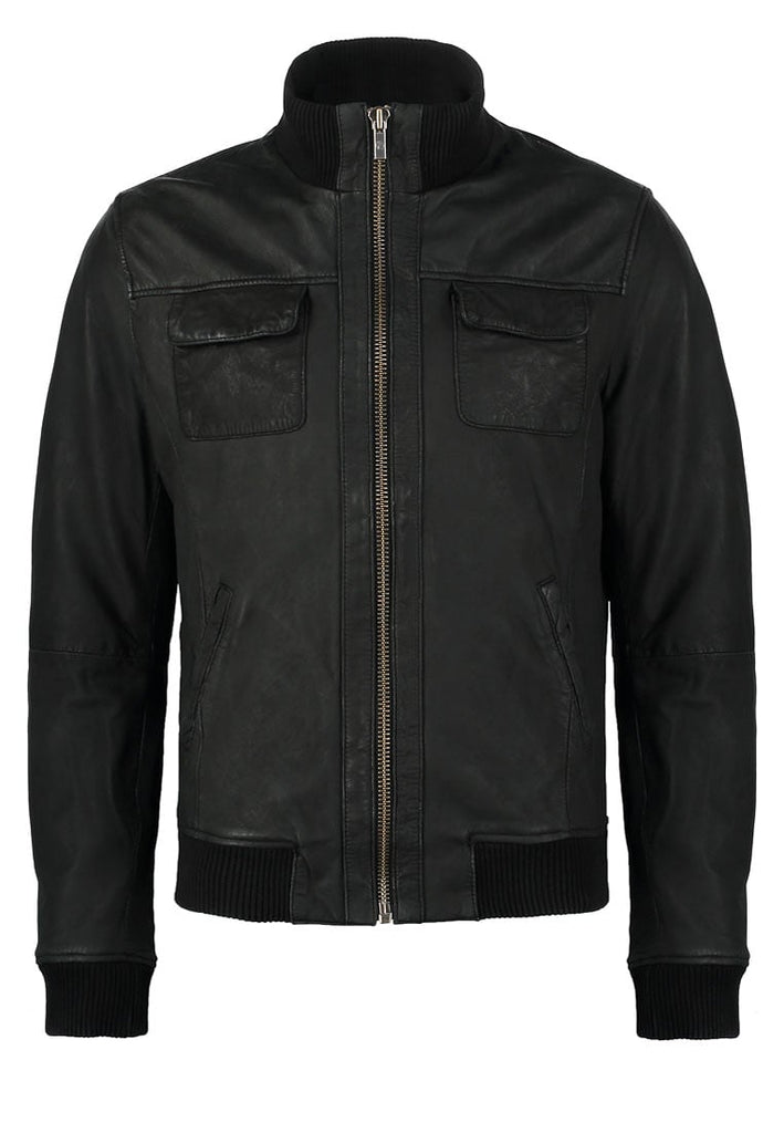 Biker Jacket - Men Real Lambskin Motorcycle Leather Biker Jacket KM253 - Koza Leathers