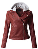 Women Real Lambskin Leather Biker Jacket KW302