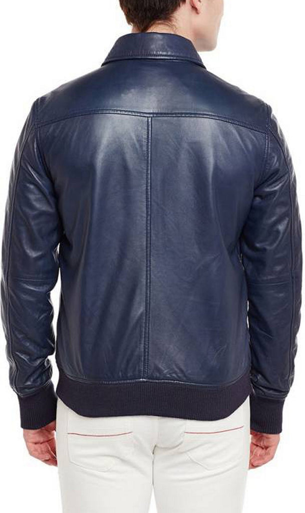 Biker Jacket - Men Real Lambskin Motorcycle Leather Biker Jacket KM402 - Koza Leathers
