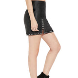 Knee Length Skirt - Women Real Lambskin Leather Mini Skirt WS140 - Koza Leathers