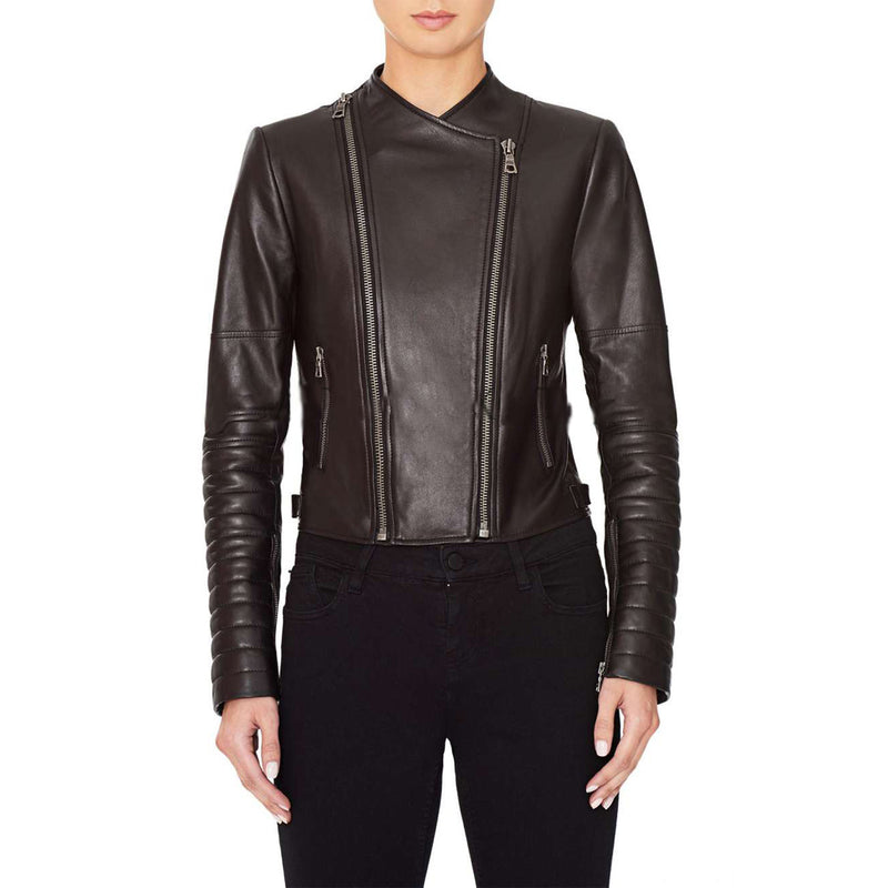 Biker / Motorcycle Jacket - Women Real Lambskin Leather Biker Jacket KW462 - Koza Leathers