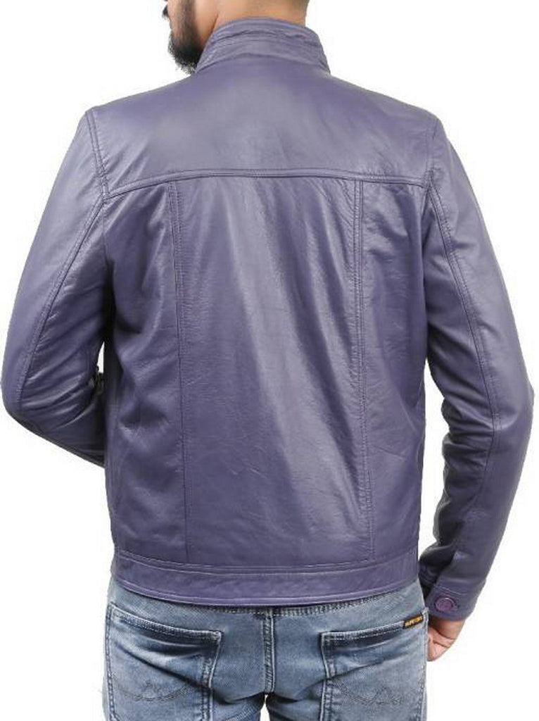 Biker Jacket - Men Real Lambskin Motorcycle Leather Biker Jacket KM403 - Koza Leathers
