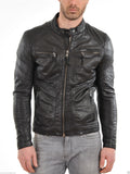 Men Real Lambskin Leather Jacket KM020