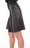 Knee Length Skirt - Women Real Lambskin Leather Slim Fit Skirt WS066 - Koza Leathers