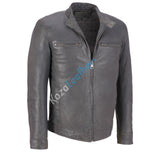 Koza Leathers Men's Genuine Lambskin Bomber Leather Jacket NJ016