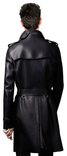 KL Koza Leathers Women's Lambskin Leather Trench Jacket Over Coat WT02