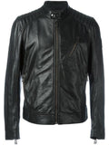 Men Real Lambskin Motorcycle Leather Biker Jacket KM355